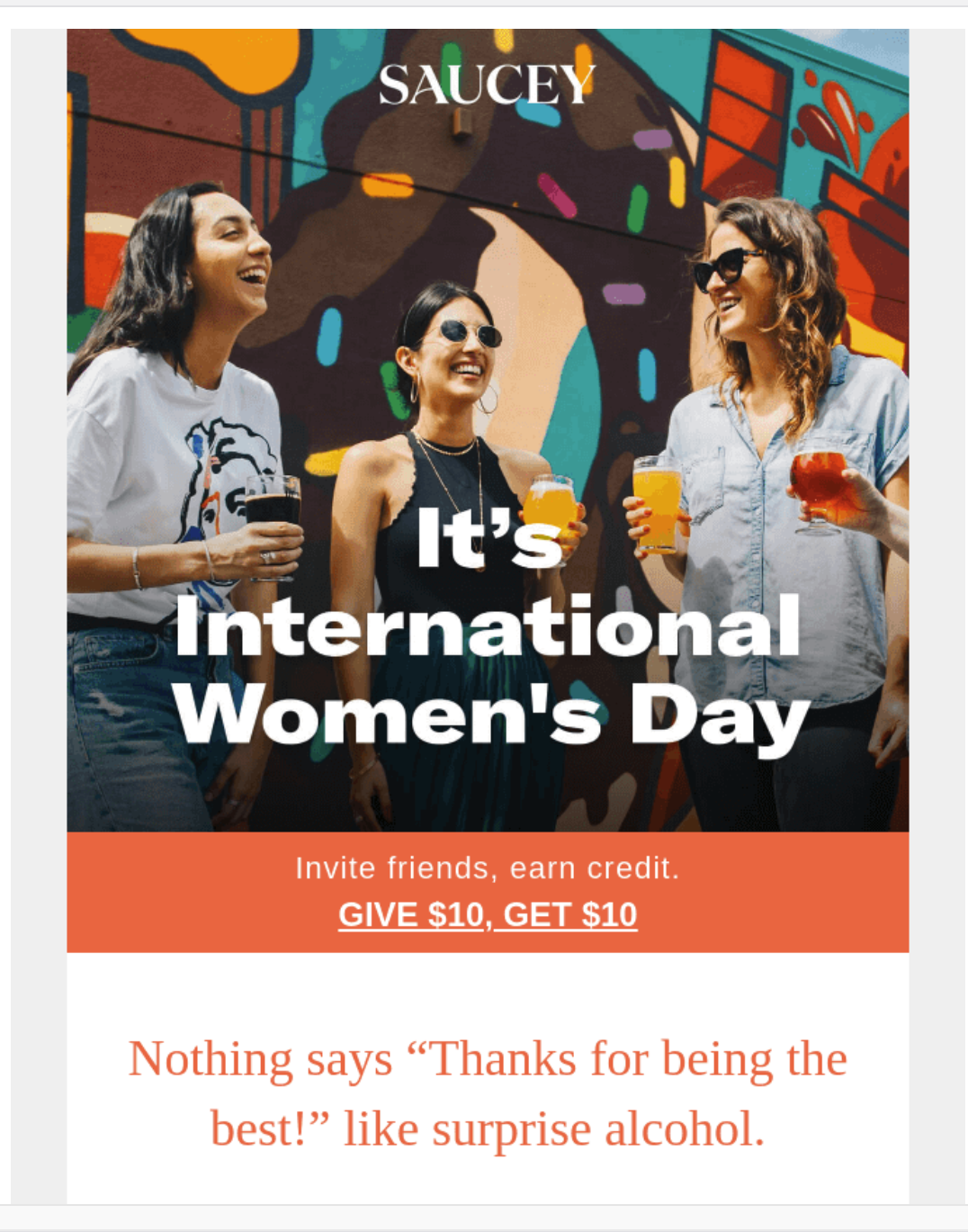 An International Women’s Day example email template